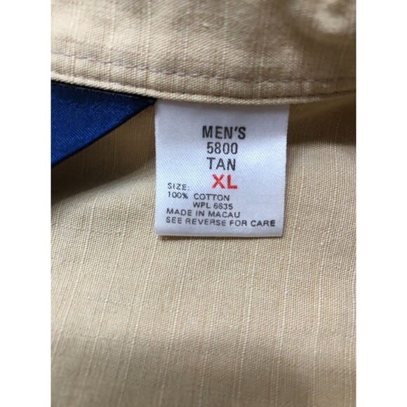 Woolrich Men's Size XL Heavyweight Tan Khaki Short Sleeve Button Up Shirt - Picture 5 of 7